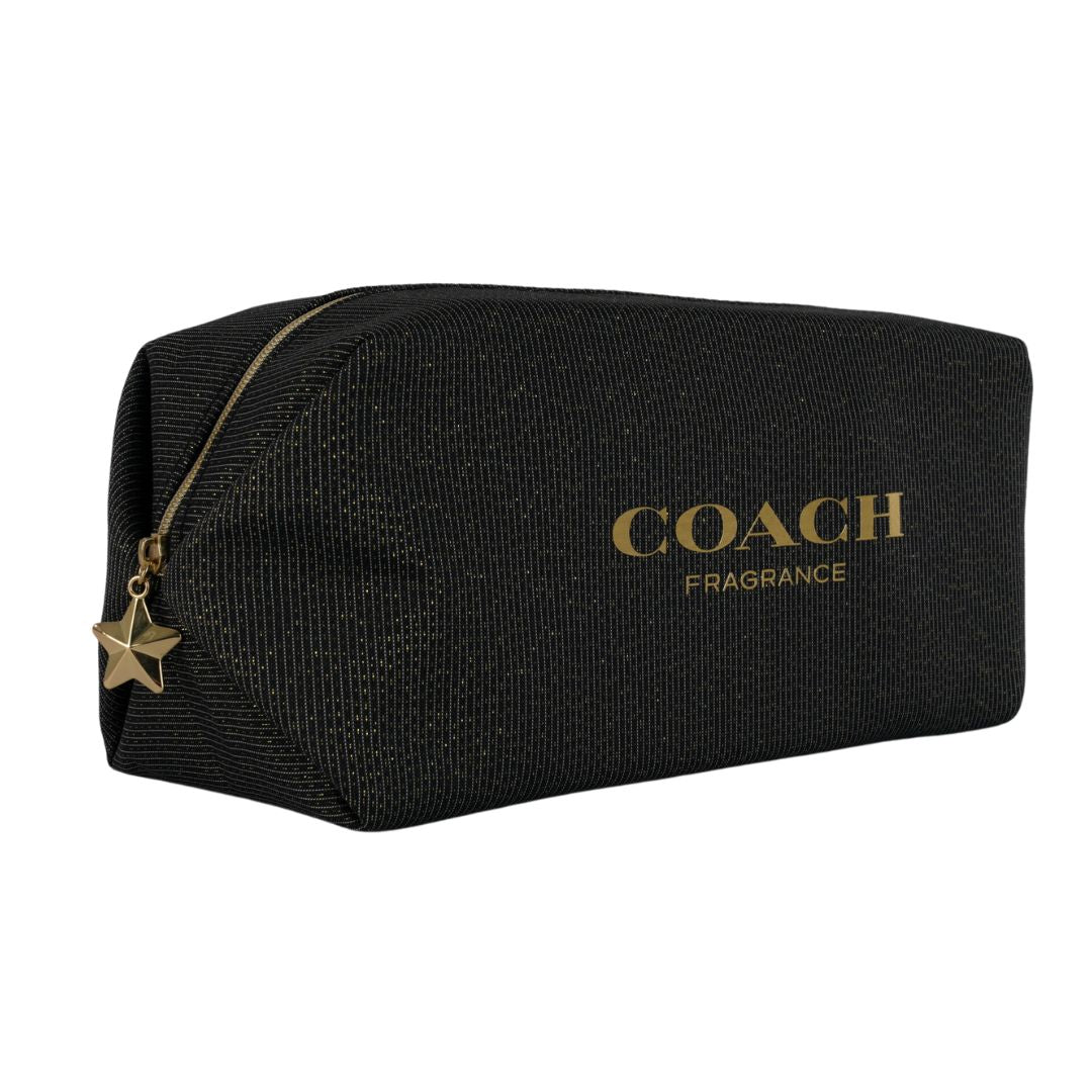 COACH BLACK SHIMMER TOILETRY POUCH