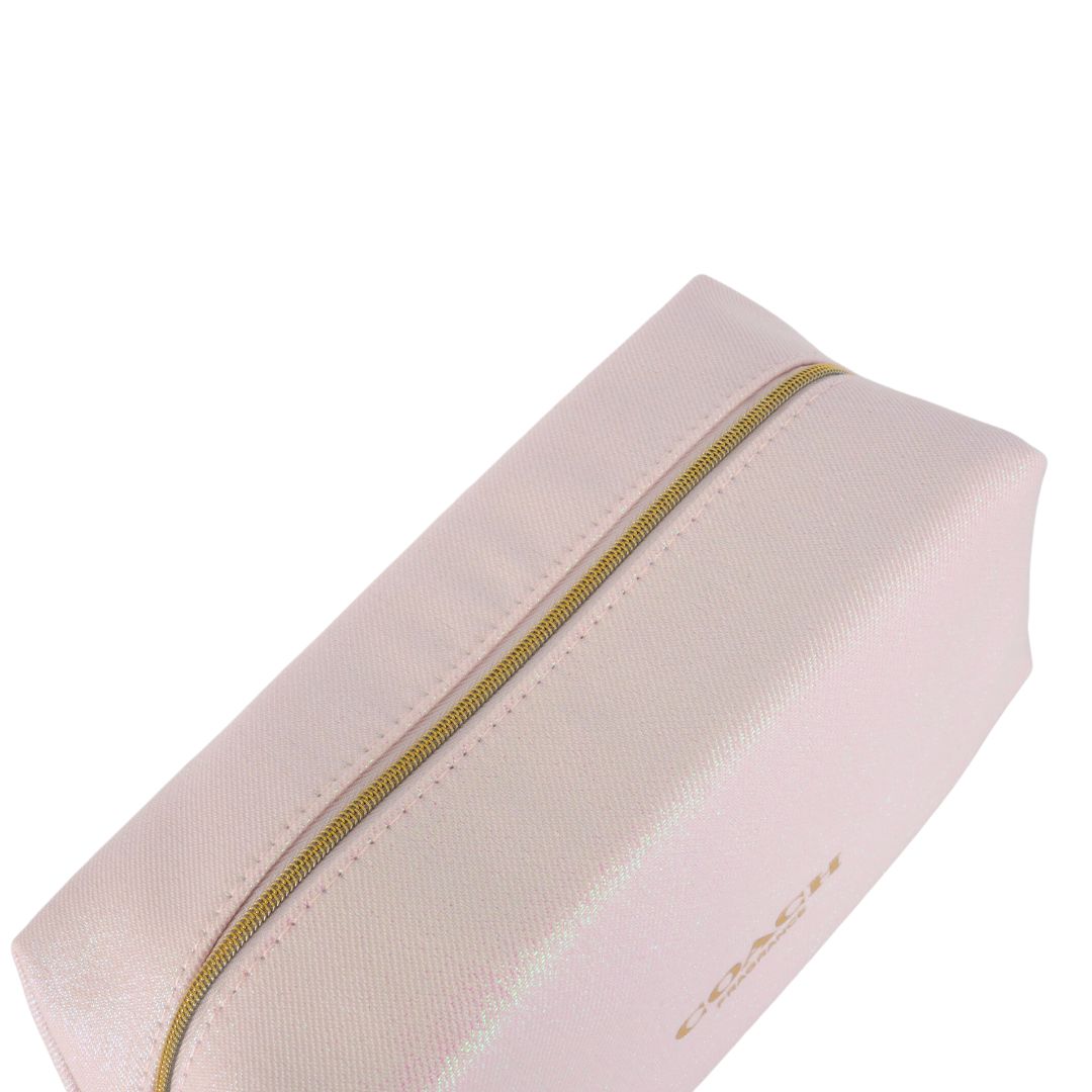 COACH PINK SHIMMER TOILETRY POUCH