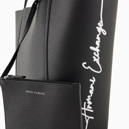 Armani Exchange Reversible Shopper With Logo And Clutch