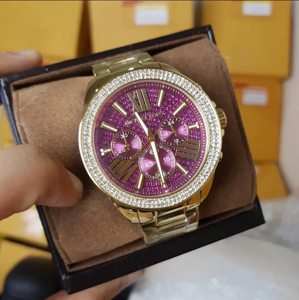 Michael Kors Wren-MK6290 Purple & Gold 39mm (Women)