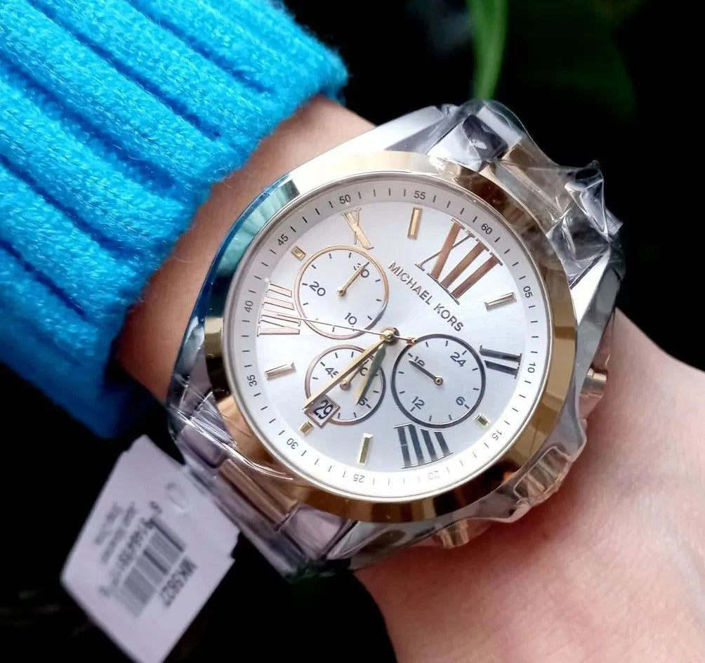 MK BRADSHAW SILVER & GOLD TONE SILVER DIAL QUARTZ (Unisex)