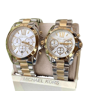 MICHAEL KORS WOMENS QUARTZ WATCH, CHRONOGRAPH DISPLAY AND STAINLESS STEEL STRAP ( MEN & WOMEN )