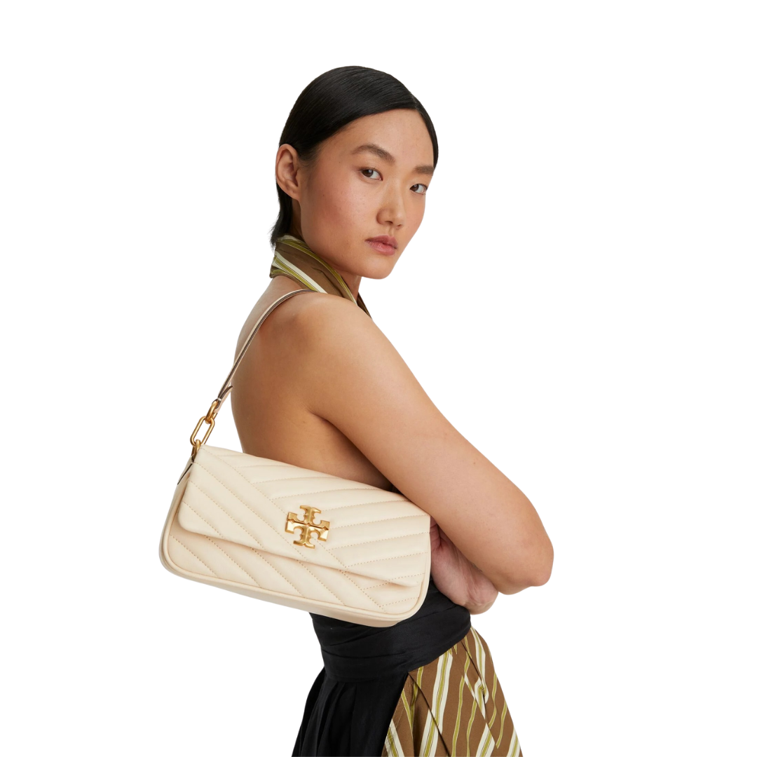 Tory Burch Kira Chevron Small Shoulder Bag Cream