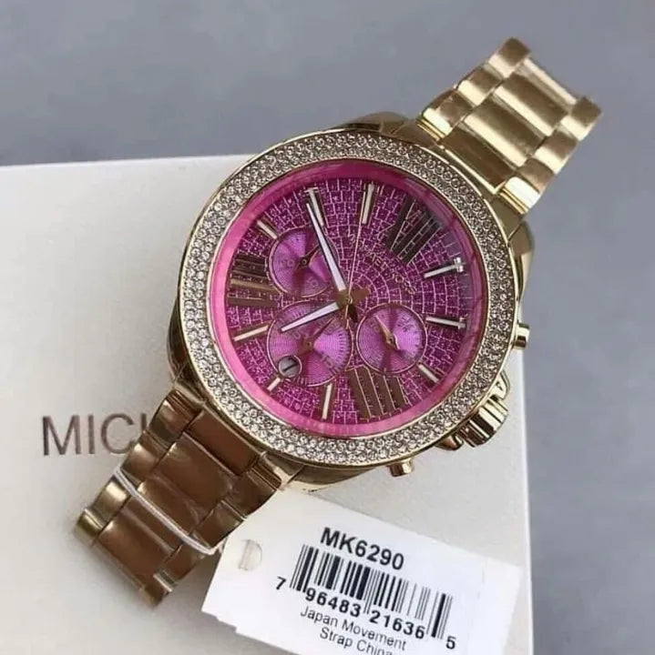 Michael Kors Wren-MK6290 Purple & Gold 39mm (Women)