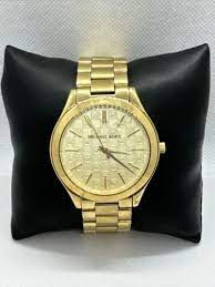 MICHAEL KORS WOMEN'S QUARTZ GOLD STAINLESS STEEL CHAMPAGNE DIAL WATCH MK3335