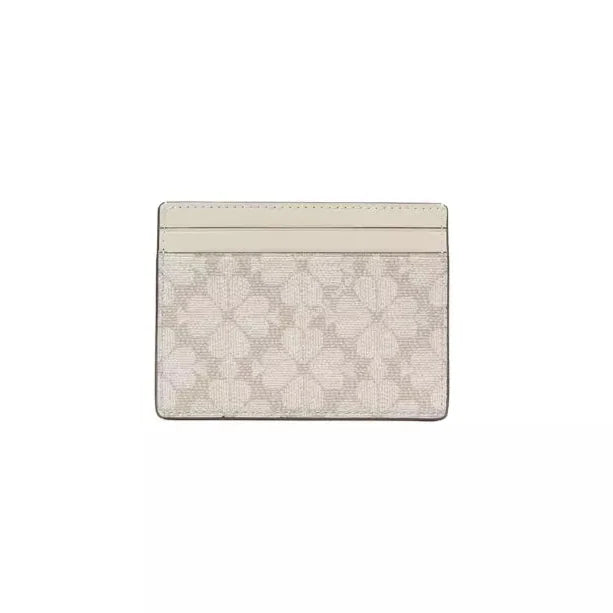 Kate Spade Flower Small Slim Card Case In Dark Beige