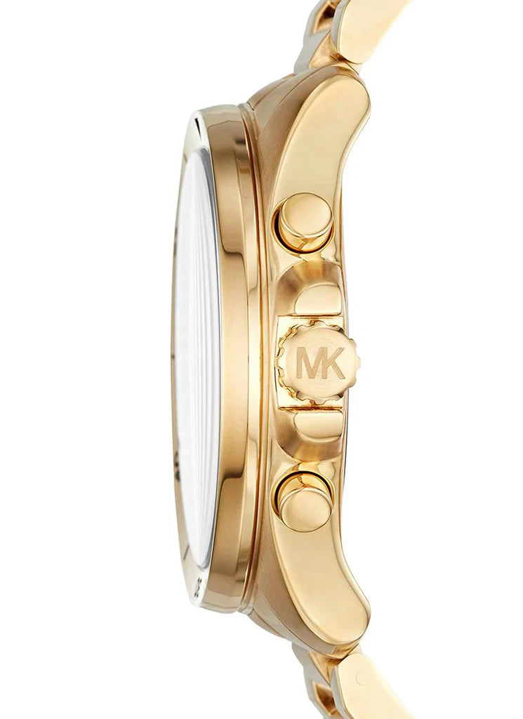 MICHAEL KORS MEN'S QUARTZ BRECKEN GOLD BLACK DIAL - MK8481