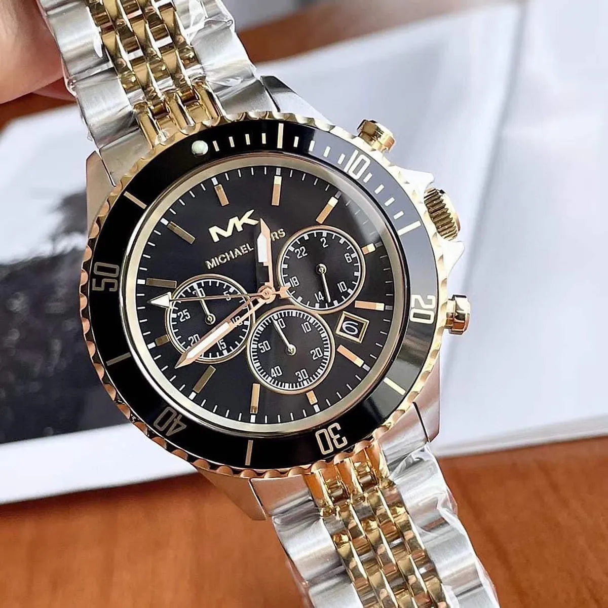 MICHAEL KORS ANALOG MEN'S WATCH GOLD-SILVER METAL BRACELET- MK8872