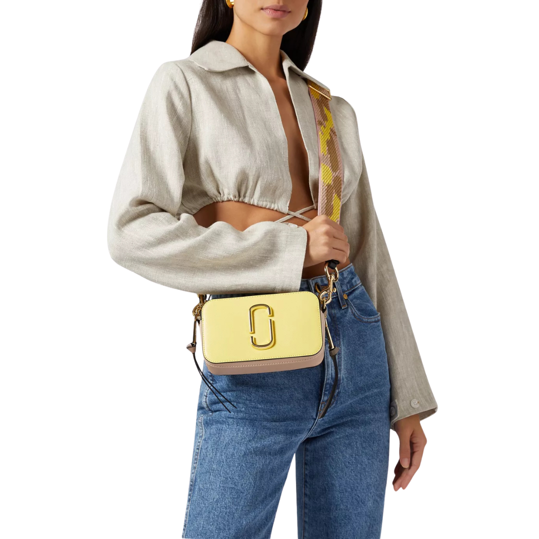 MARC JACOBS Small Snapshot Camera Bag in Saffiano Leather