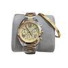 MICHAEL KORS SILVER WHITE TWO TONE GOLD DIAL STAINLESS STEEL BRADSHAW - MK5974 ( WITH MK BANGLE )