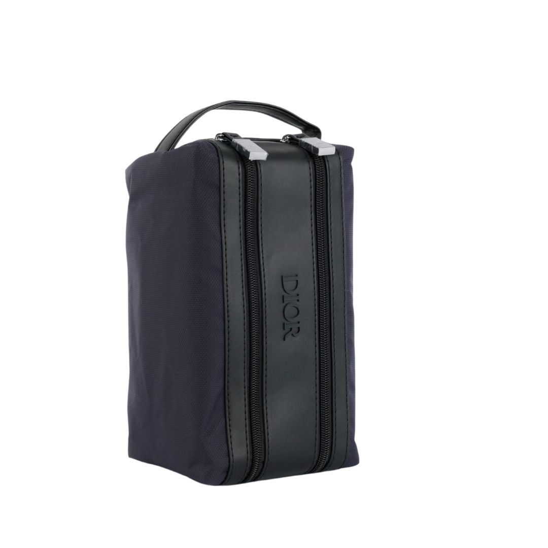 DIOR TOILETRY DOUBLE ZIP POUCH (NAVY)