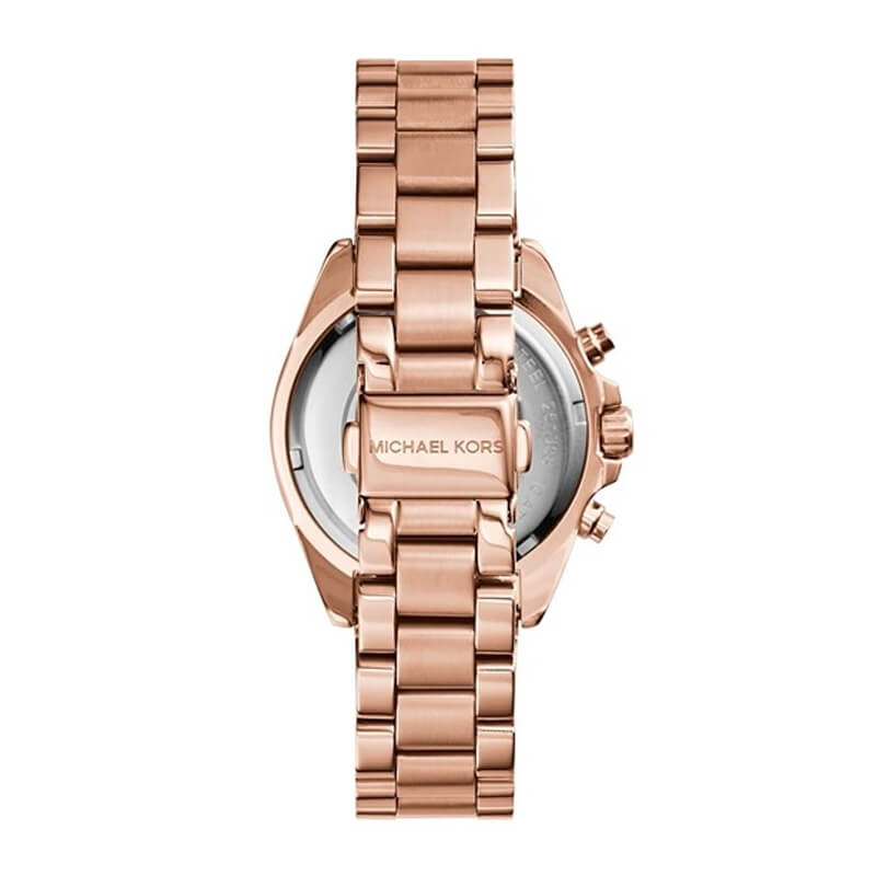 MICHAEL KORS WOMENS QUARTZ STAINLESS STEEL, CRYSTAL PAVE ROSE GOLD DIAL ( women )