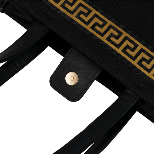 Versace Fragrances Canvas Bag Black Travel Purse Handbag Shoulder Tote