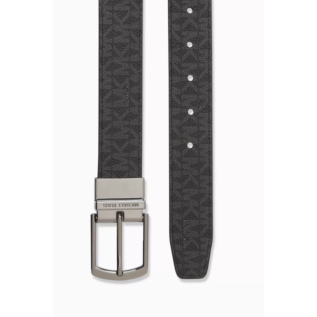 Michael Kors Reversible Signature Logo and Leather Belt ( Black )