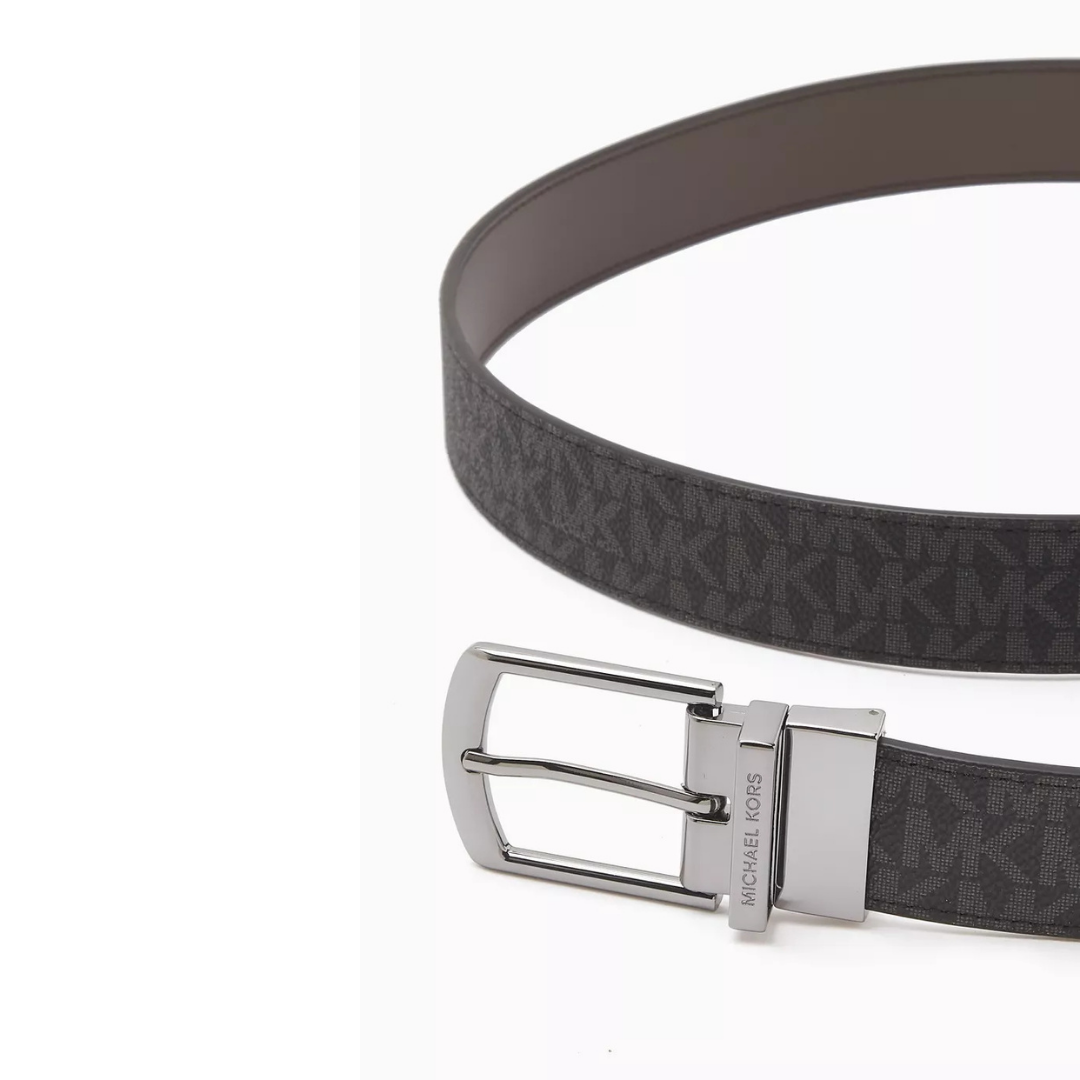 Michael Kors Reversible Signature Logo and Leather Belt ( Black )