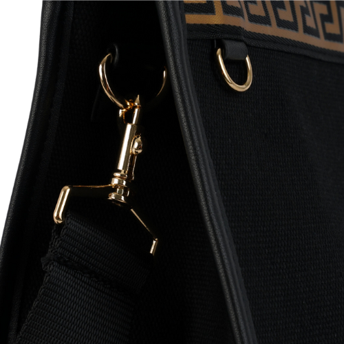 Versace Fragrances Canvas Bag Black Travel Purse Handbag Shoulder Tote