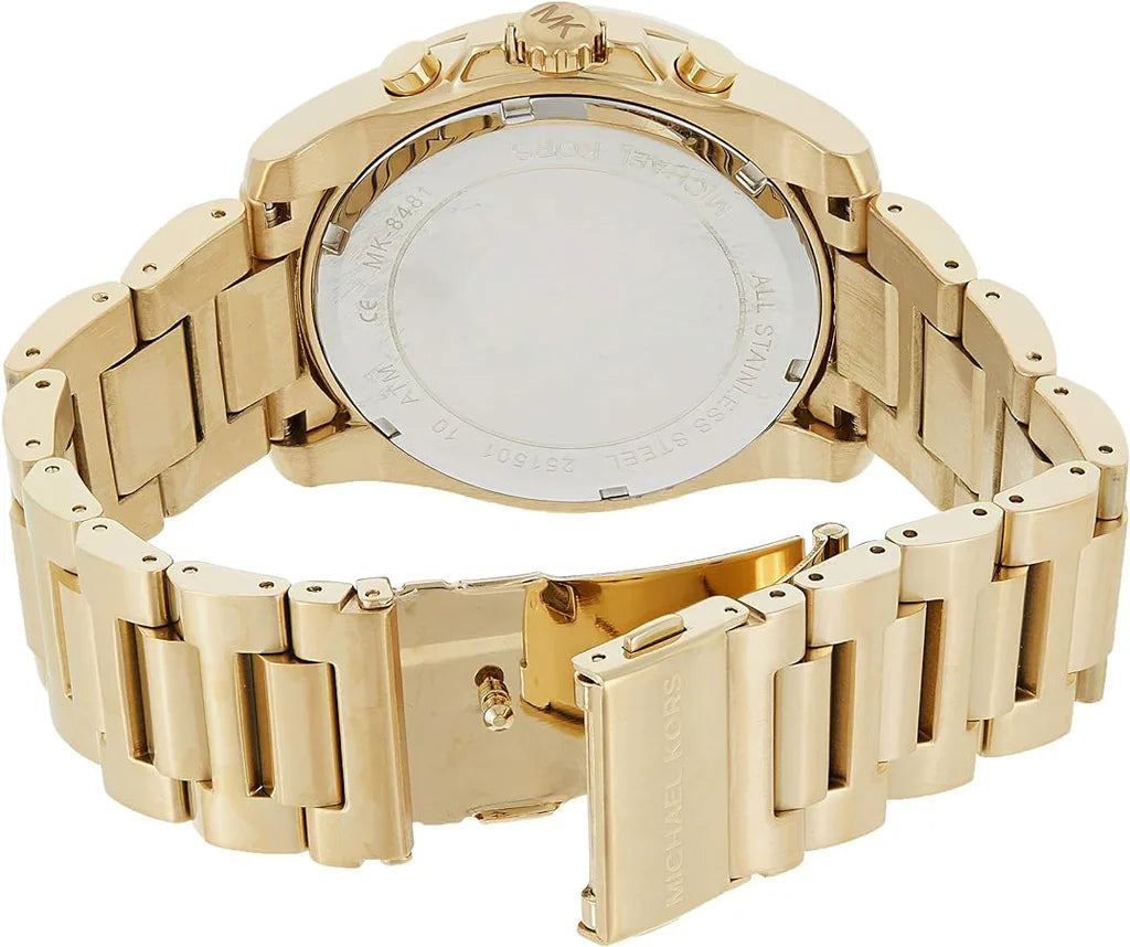 MICHAEL KORS MEN'S QUARTZ BRECKEN GOLD BLACK DIAL - MK8481