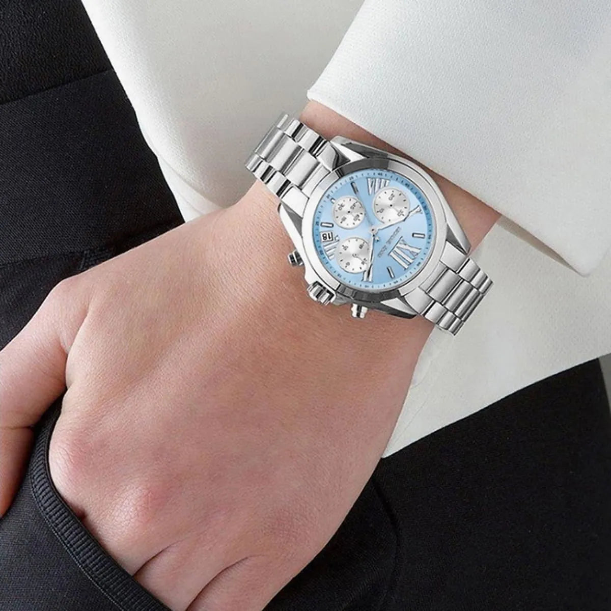 MK BRADSHAW-MK6098 SILVER BABY BLUE DIAL 43mm (Unisex)