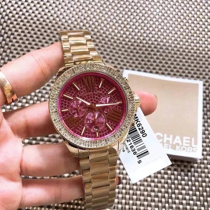 Michael Kors Wren-MK6290 Purple & Gold 39mm (Women)