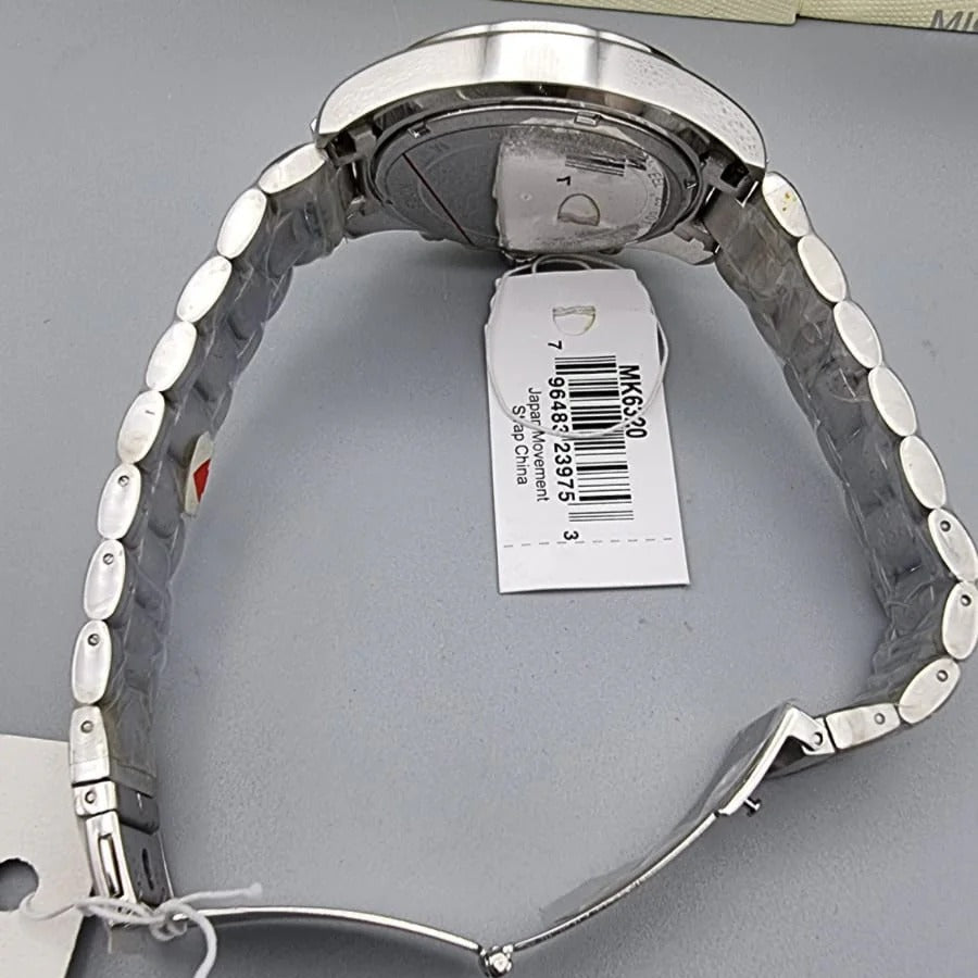 MICHAEL KORS UNISEX QUARTZ STAINLESS STEEL SILVER, CRYSTAL PAVE DIAL ( women )