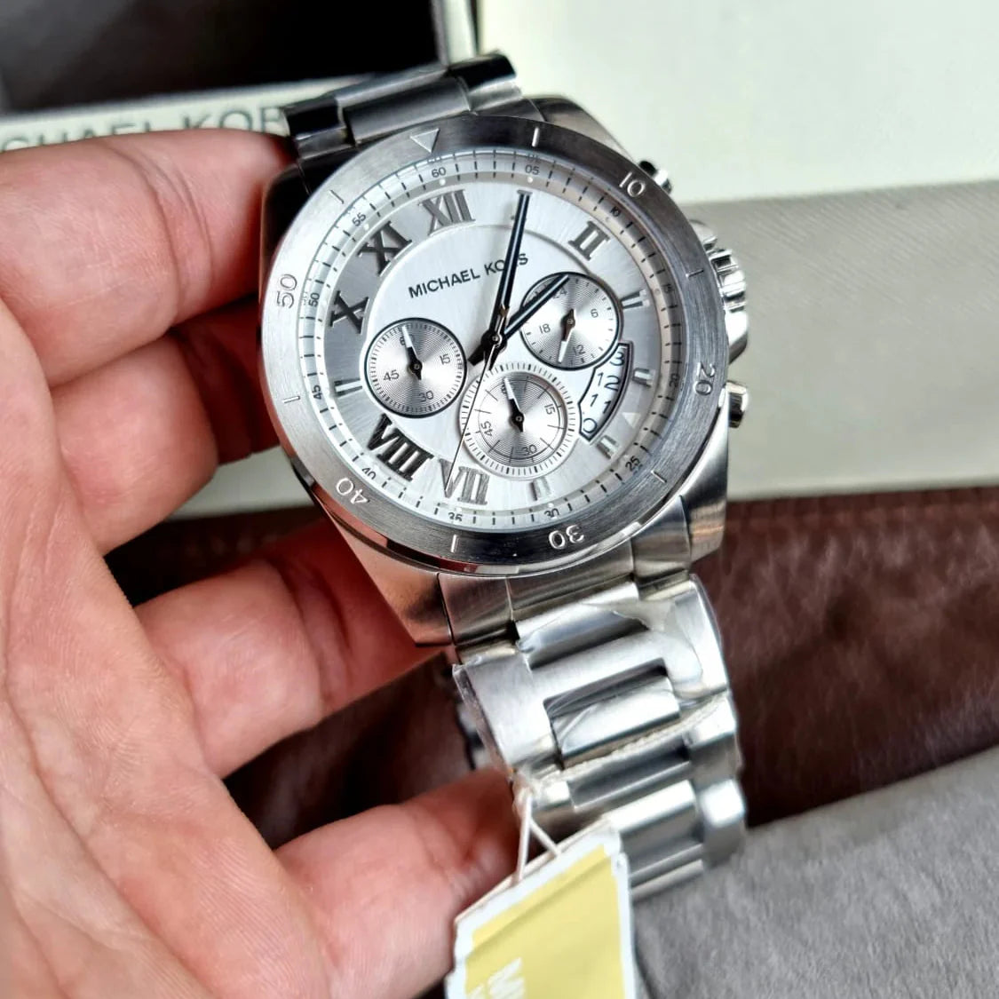MICHAEL KORS BRECKEN SILVER DIAL MEN'S CHRONOGRAPH WATCH - MK8562