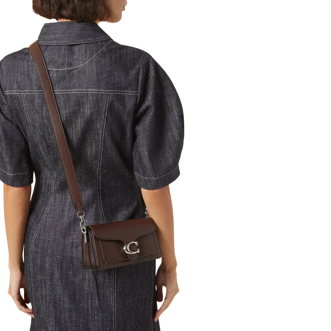 COACH Tabby Shoulder Bag Brown 20 Silver logo