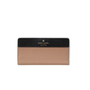 Kate Spade Leather Madison Large Slim Bifold Wallet Hazelnut Black