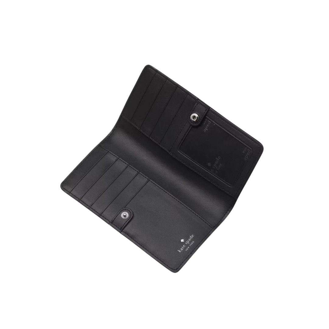 Kate Spade Leather Madison Large Slim Bifold Wallet Hazelnut Black