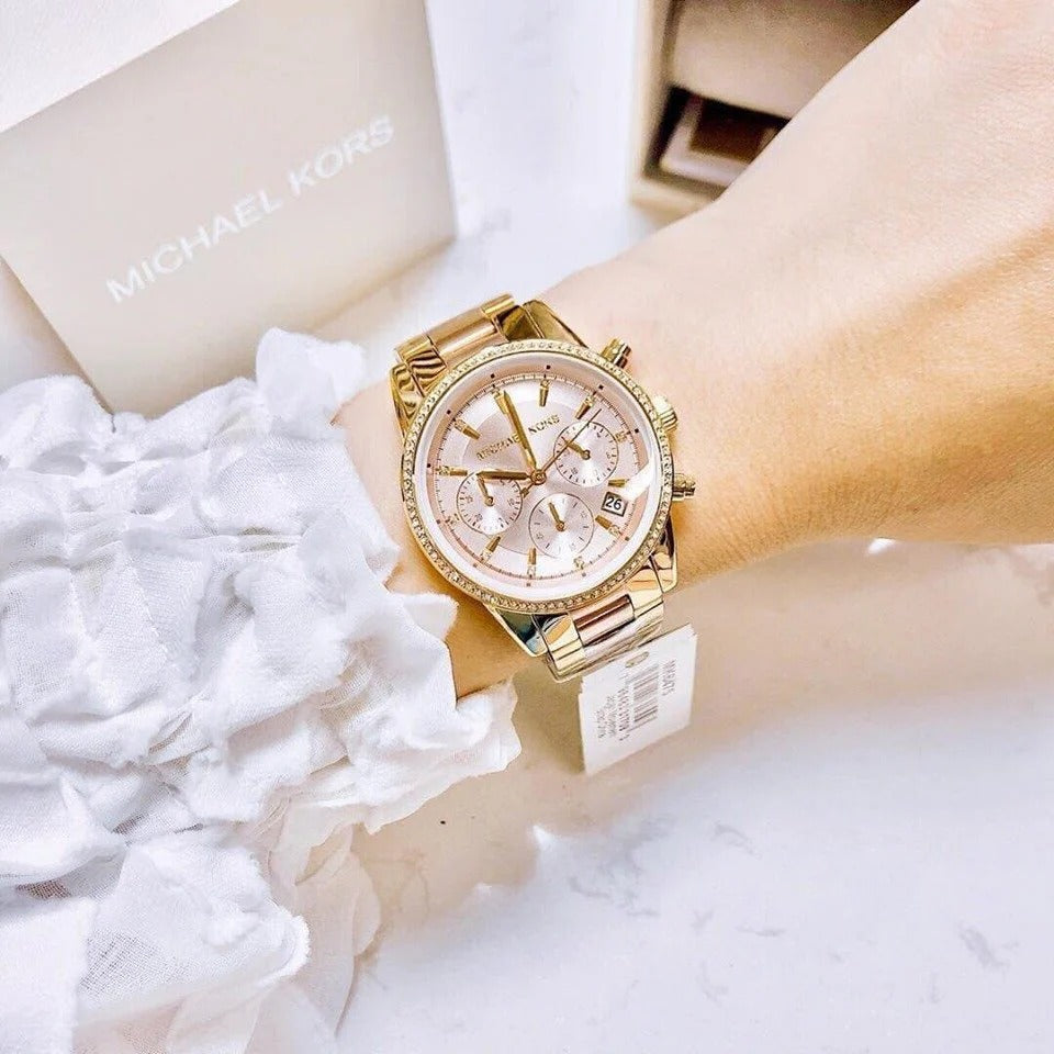MICHAEL KORS RITZ GOLD STAINLESS STEEL WOMENS WATCH - MK6475