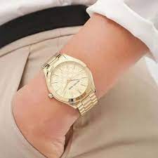 MICHAEL KORS WOMEN'S QUARTZ GOLD STAINLESS STEEL CHAMPAGNE DIAL WATCH MK3335