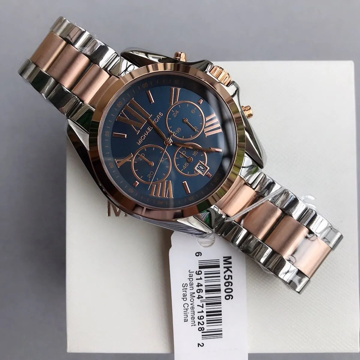 MICHAEL KORS TWO TONE BRADSHAW-MK5606 BLUE DIAL 43mm (Unisex)