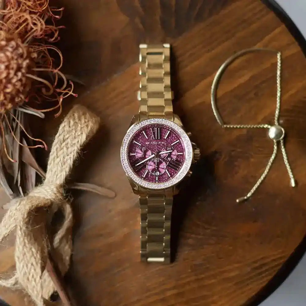 Michael Kors Wren-MK6290 Purple & Gold 39mm (Women)