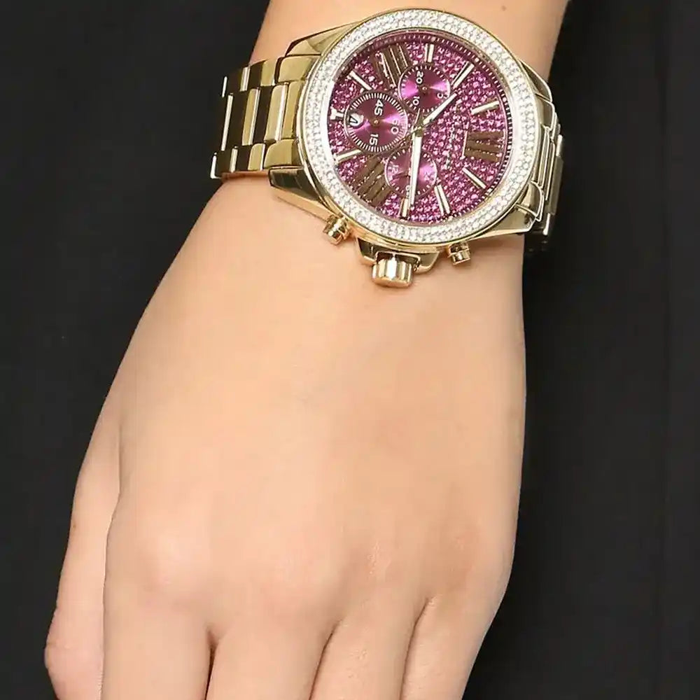 Michael Kors Wren-MK6290 Purple & Gold 39mm (Women)