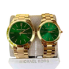 MICHAEL KORS QUARTZ STAINLESS STEEL GREEN DIAL  ( Men & Women ) WATCH MK3435