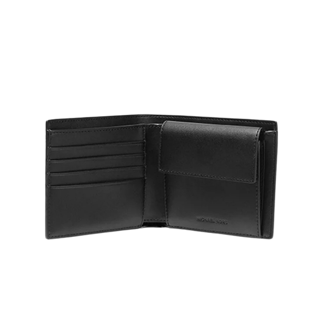 Michael Kors Mens Logo Keychain and Billfold 2 in 1 Wallet (Black)